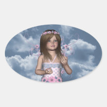 Fairy Angel Erica Oval Sticker