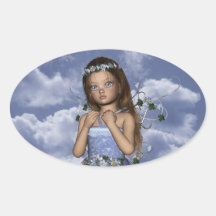 Fairy Angel Maddie Oval Sticker