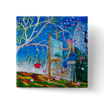 Fairy Artist Faery Pinback Button