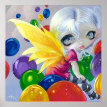 Fairy Balloons ART PRINT Birthday Party BIg Eye