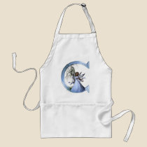 Fairy Blue Monogram C aprons