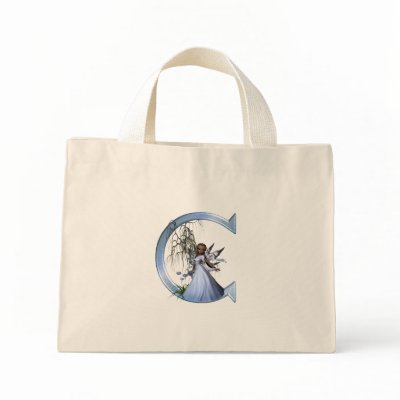 Fairy Blue Monogram C Tote Bag by initials