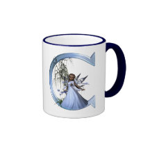 Fairy Blue Monogram C Coffee Mugs