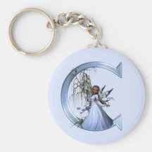 Fairy Blue Monogram C Keychains