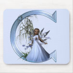 Fairy Blue Monogram C Mouse Pad