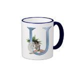 Fairy Blue Monogram U Coffee Mugs