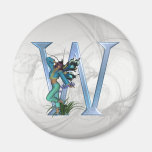 Fairy Blue Monogram W Magnet