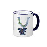 Fairy Blue Monogram Y Mugs