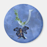 Fairy Blue Monogram Y Refrigerator Magnets