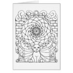 Fairy Cat and Rose Window Greeting Cards