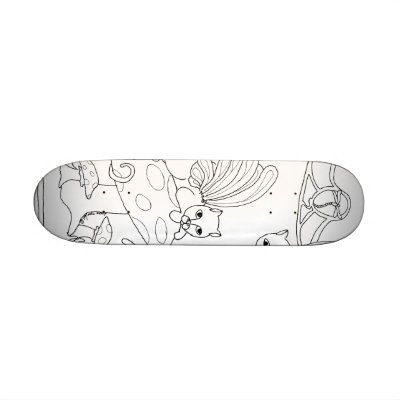 Fairy Cats and Mushroom Skateboards by BeMusedArt