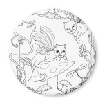Fairy Cats N Mushroom Magnet