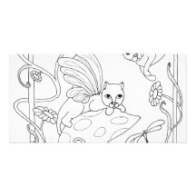Fairy Cats N Mushroom Picture Card