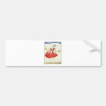 Fairy Dancer Asian Woodblock Print Bumper Sticker