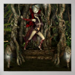fairy forest print, sexy fairy in the woods