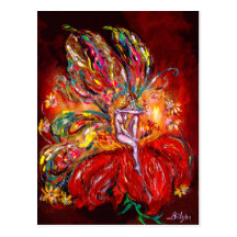 FAIRY IN RED, postcard