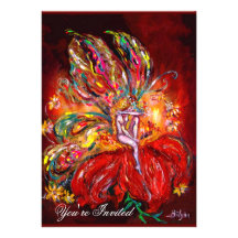 FAIRY IN RED  yellow  green Announcements