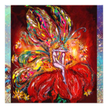FAIRY IN RED  yellow  green blue Custom Announcement