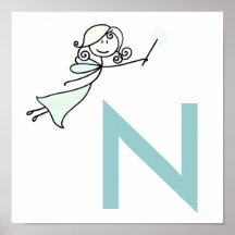 Fairy Initial, Blonde Print