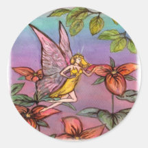 fairy of the birch round stickers