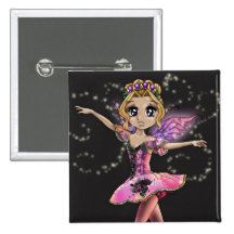 Fairy of the Enchanted Garden Button