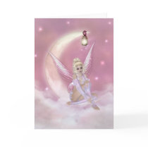 Fairy on the Moon - Fantasy Greeting Card