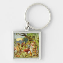 Fairy Prince and Thumbelina in the Magic Forest Key Chains