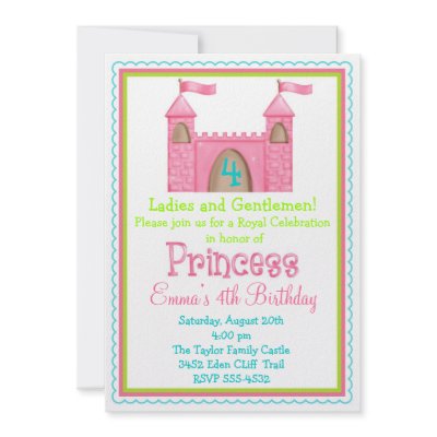 Fairy Princess Castle Birthday Invitations by LittlebeaneBoutique