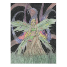 fairy_setting_on_the_shroom_by_FoxTailsInc Postcard
