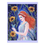 Fairy sunflower postcard By Renee L.Lavoie