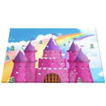 fairy-tail castle Rainbow Gallery Wrapped Canvas