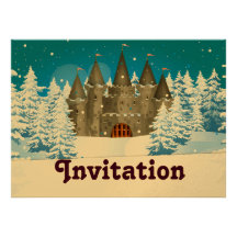 fairy-tail castle Winter Custom Invites