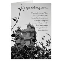 Fairy Tale Castle Bridesmaid Request Greeting Card cards