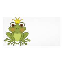 Fairy Tale Frog Prince with Crown Custom Photo Card