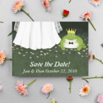 Fairy Tale Wedding Frog Prince Save the Date Postcards
