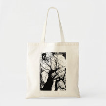 FAIRY WEBBY TREE B&W CANVAS BAGS