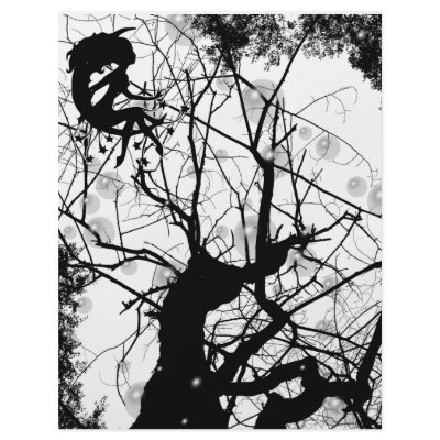 FAIRY WEBBY TREE BUBBLES B&W FLYER DESIGN by VoXeeD