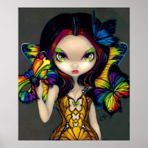 Fairy with a Butterfly Mask ART PRINT rainbow