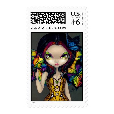 "Fairy with a Butterfly Mask" Stamp by strangeling