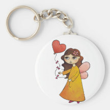 Fairy with Heart Balloon Keychains