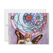 Fairy with Moon Window Personalized Announcements