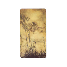 Fairy's Tightrope by Arthur Rackham, Vintage Art Address Label