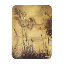 Fairy's Tightrope by Arthur Rackham, Vintage Art Flexible Magnet