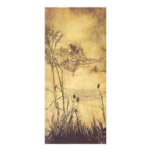 Fairy's Tightrope by Arthur Rackham, Vintage Art Rack Card Design