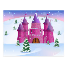 Fairytail Castle Winter Snow Post Cards