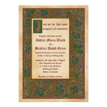 Fairytale Medieval Illuminated Manuscript Wedding Announcement
