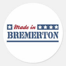 Fait dans Bremerton Adhésifs Ronds