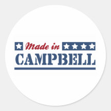 Fait dans Campbell Autocollants Ronds