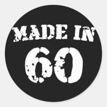 Fait en 1960 autocollants ronds
