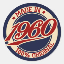 Fait en 1960 autocollants ronds